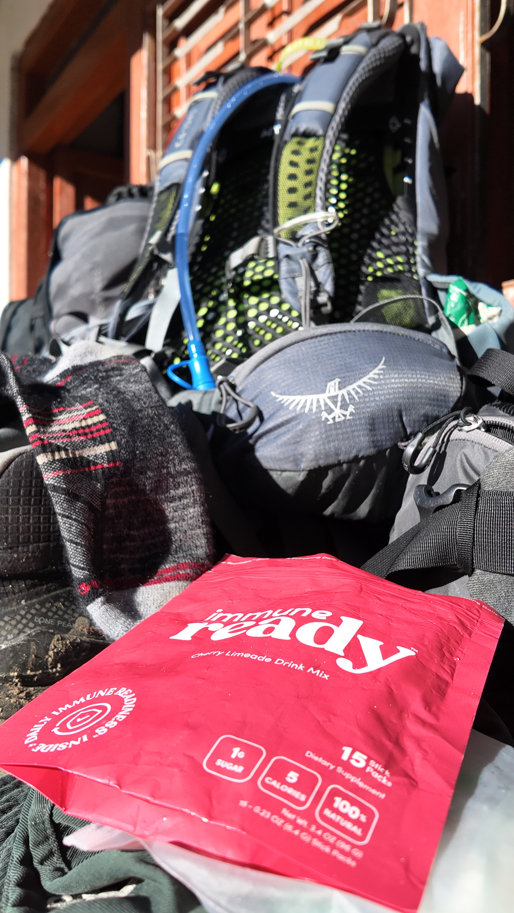 Immune Ready drink mix with outdoor gear